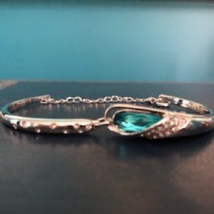 Sterling silver bracelet with blue stone